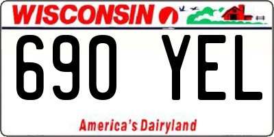 WI license plate 690YEL