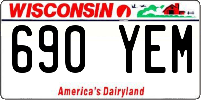 WI license plate 690YEM
