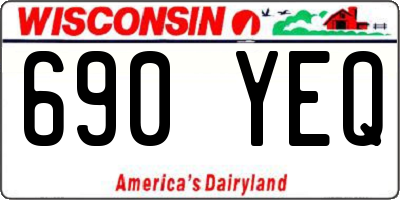 WI license plate 690YEQ