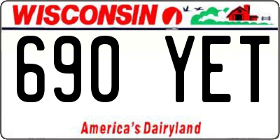 WI license plate 690YET