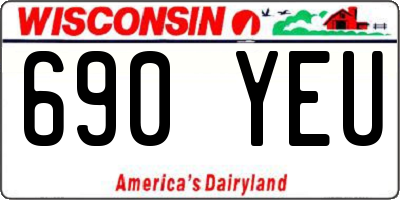 WI license plate 690YEU