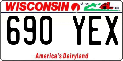 WI license plate 690YEX