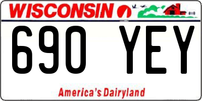 WI license plate 690YEY