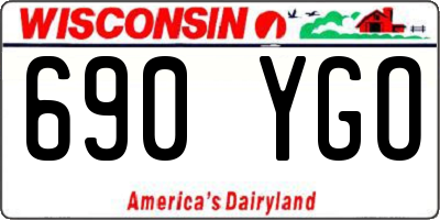 WI license plate 690YGO