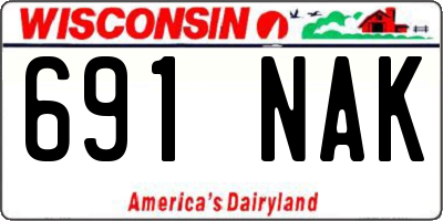 WI license plate 691NAK