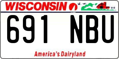 WI license plate 691NBU