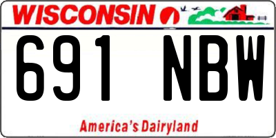 WI license plate 691NBW