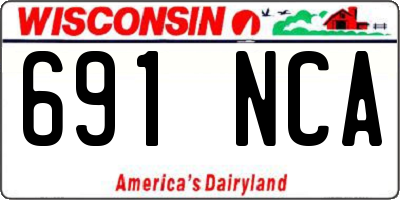 WI license plate 691NCA