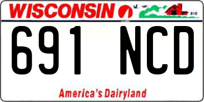 WI license plate 691NCD