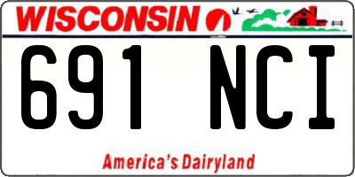 WI license plate 691NCI