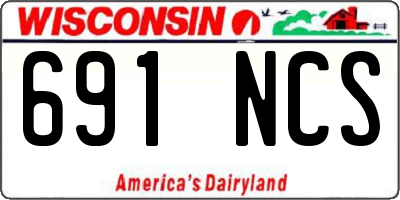 WI license plate 691NCS