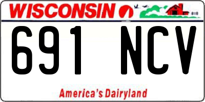 WI license plate 691NCV