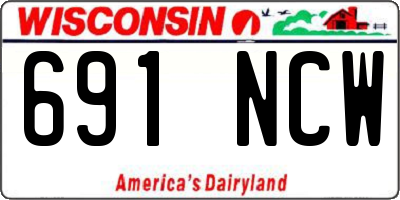 WI license plate 691NCW