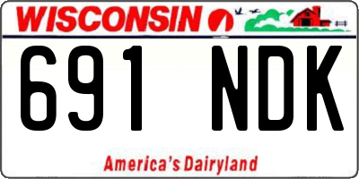 WI license plate 691NDK