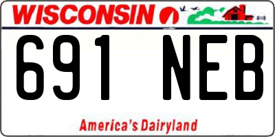 WI license plate 691NEB