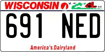 WI license plate 691NED