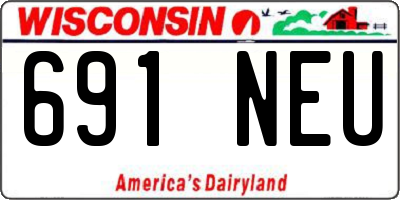 WI license plate 691NEU