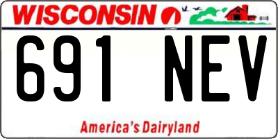 WI license plate 691NEV