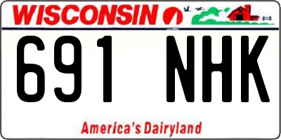 WI license plate 691NHK