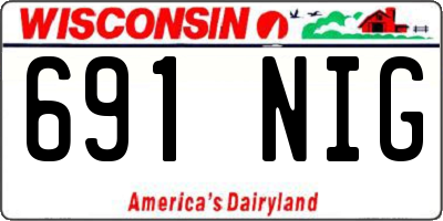 WI license plate 691NIG