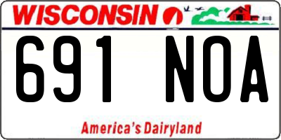 WI license plate 691NOA