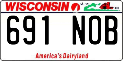 WI license plate 691NOB