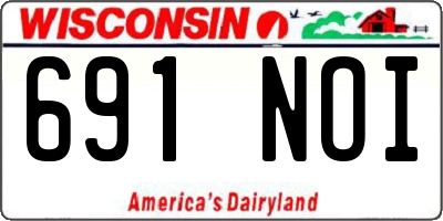 WI license plate 691NOI