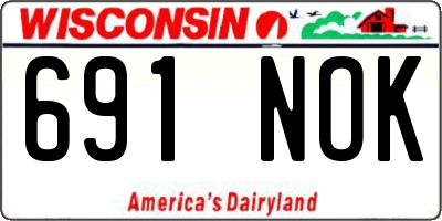 WI license plate 691NOK