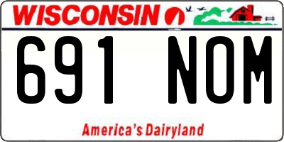WI license plate 691NOM