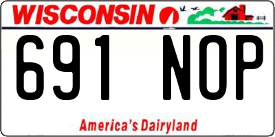 WI license plate 691NOP