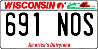 WI license plate 691NOS