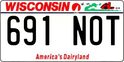 WI license plate 691NOT
