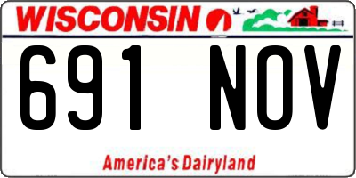 WI license plate 691NOV