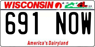 WI license plate 691NOW