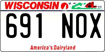 WI license plate 691NOX