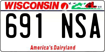 WI license plate 691NSA
