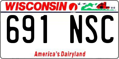 WI license plate 691NSC