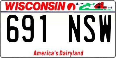 WI license plate 691NSW