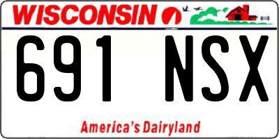 WI license plate 691NSX