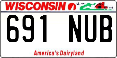 WI license plate 691NUB