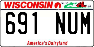 WI license plate 691NUM