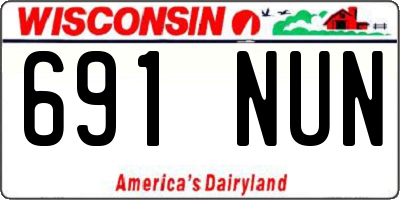WI license plate 691NUN