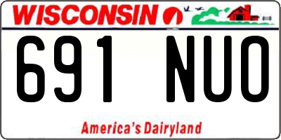 WI license plate 691NUO