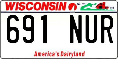 WI license plate 691NUR