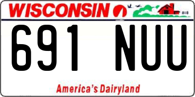 WI license plate 691NUU