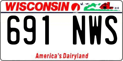 WI license plate 691NWS