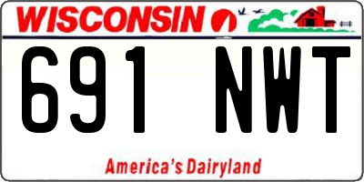 WI license plate 691NWT