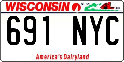 WI license plate 691NYC