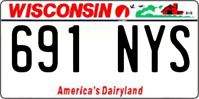 WI license plate 691NYS
