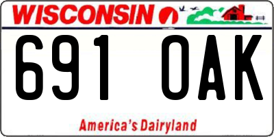 WI license plate 691OAK